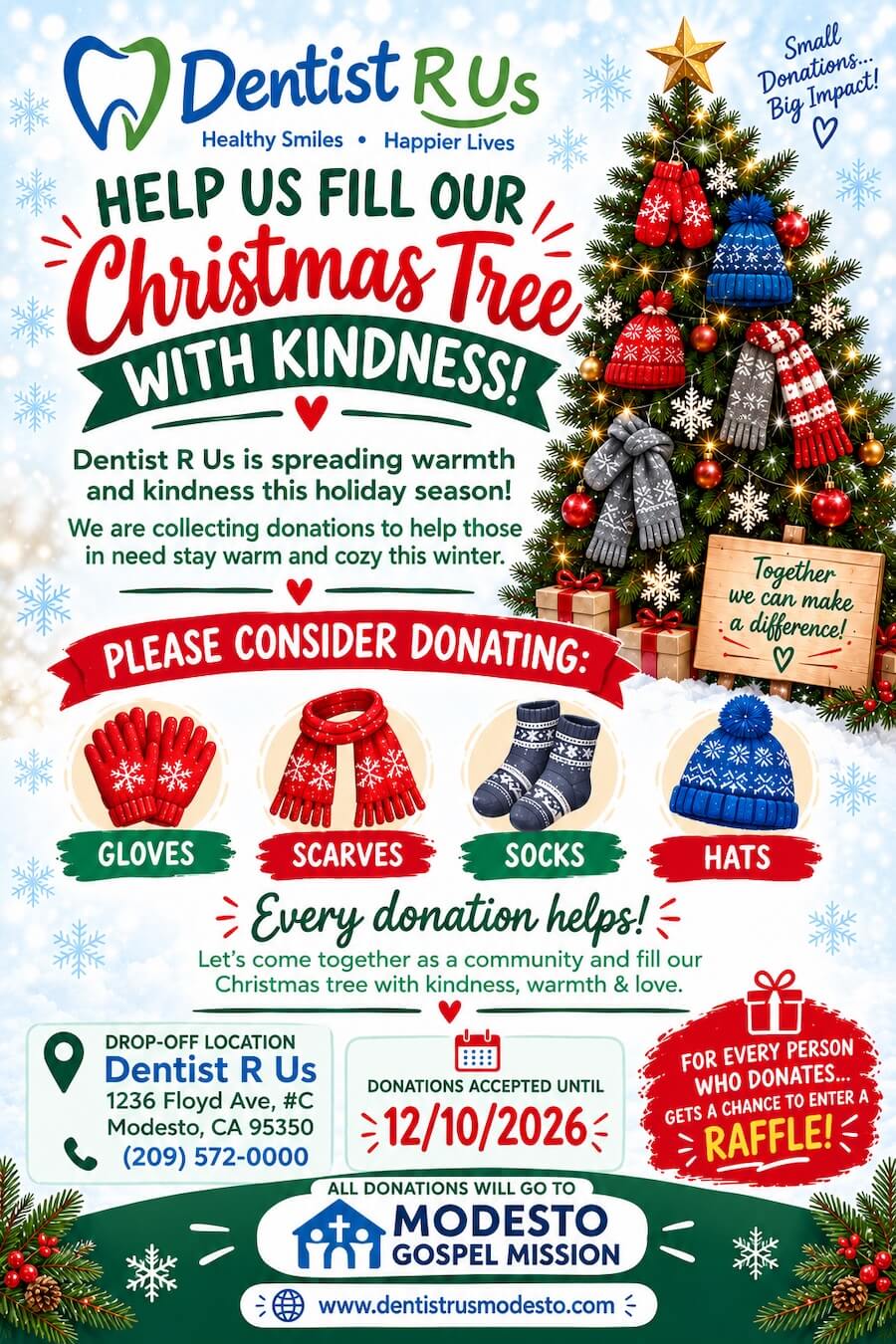Dentistry Holiday Giving Tree in Modesto